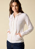 Sonya Hopkins women's 100% pure cashmere hoody in winter white