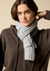 Sonya Hopkins 100% pure cashmere rib scarf in pale marle grey