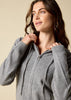 Sonya Hopkins 100% pure quality cashmere women's hoody in charcoal grey marle
