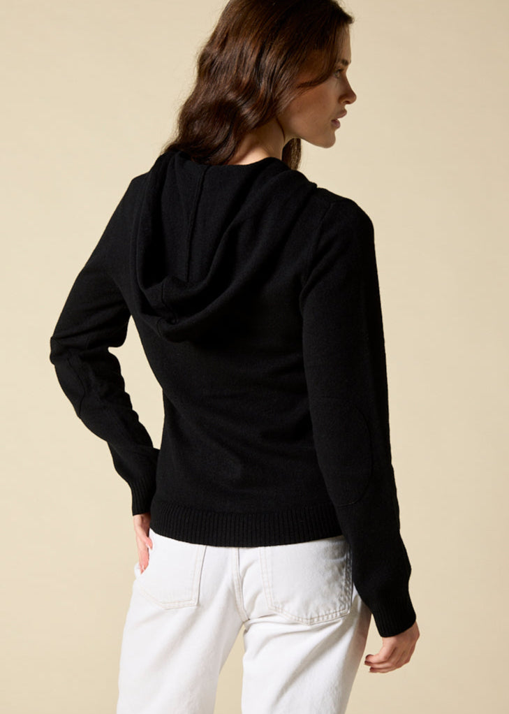 Sonya Hopkins 100% pure cashmere women's hoody in black