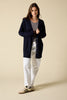 Sonya Hopkins 100% cashmere boyfriend V-neck cardigan in darkest navy or ink