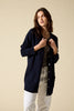 Sonya Hopkins 100% cashmere boyfriend V-neck cardigan in darkest navy or ink