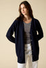 Sonya Hopkins 100% cashmere boyfriend V-neck cardigan in darkest navy or ink