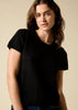 Sonya Hopkins pure cashmere shrunken tiny t in black