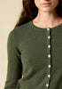 Sonya Hopkins 100% pure cashmere crew cardigan in hunter green