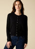 Sonya Hopkins 100% pure cashmere crew cardigan in black