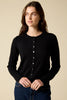 Sonya Hopkins 100% pure cashmere crew cardigan in black