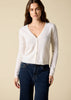 Sonya Hopkins 100% cashmere v neck cardigan in winter white