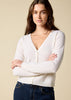 Sonya Hopkins 100% cashmere v neck cardigan in winter white