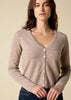 Sonya Hopkins 100% pure cashmere v cardigan in marle beige