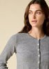 Sonya Hopkins pure cashmere crew cardigan in marle grey