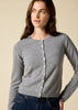 Sonya Hopkins pure cashmere crew cardigan in marle grey