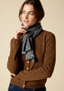 Sonya Hopkins 100% pure cashmere rib scarf in charcoal marle grey