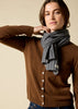 Sonya Hopkins 100% pure cashmere rib scarf in charcoal marle grey