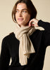 Sonya Hopkins 100% pure cashmere rib scarf in pale marle beige