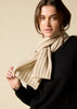 Sonya Hopkins 100% pure cashmere rib scarf in pale marle beige