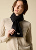 Sonya Hopkins 100% pure cashmere rib scarf in dark charcoal