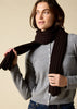 Sonya Hopkins 100% pure cashmere rib scarf in dark chocolate brown