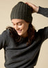 Sonya Hopkins pure cashmere rib beanie in army green