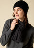 Sonya Hopkins pure cashmere rib beanie in black