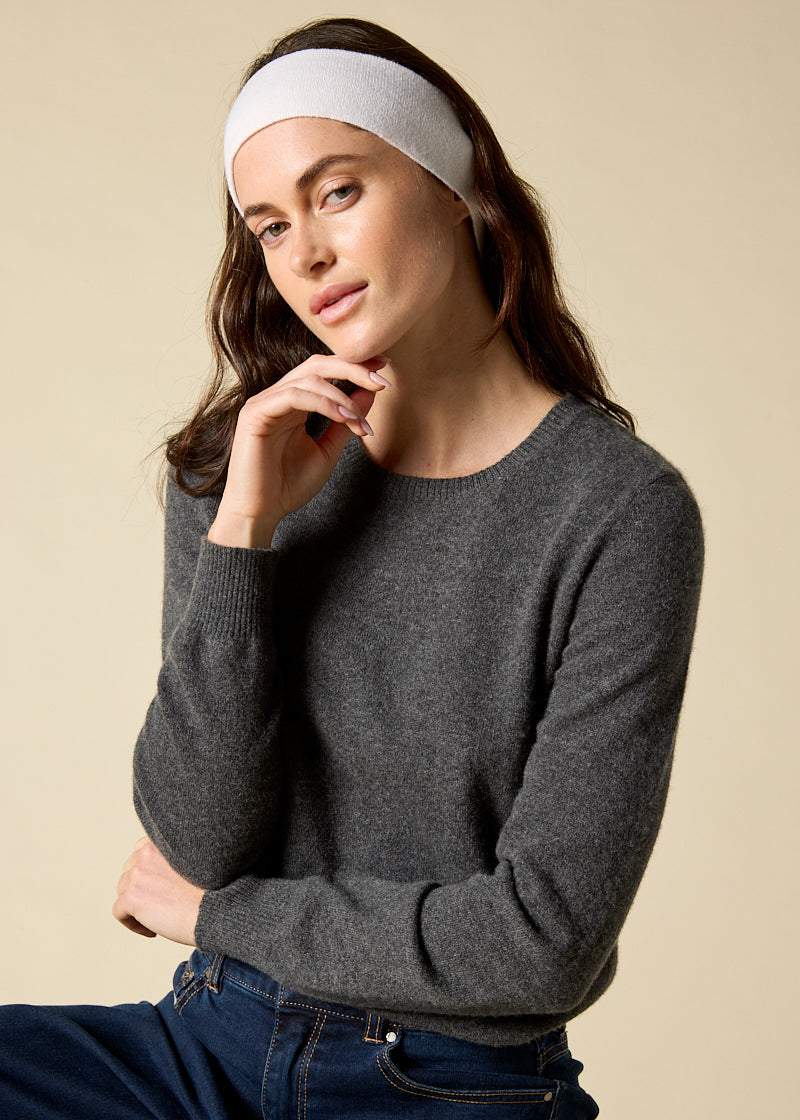 Sonya Hopkins 100% pure cashmere headband in winter white