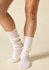 Sonya Hopkins 100% pure cashmere fine rib socks in winter white