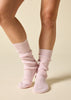 Sonya Hopkins 100% pure cashmere fine rib socks in pretty pink