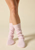 Sonya Hopkins 100% pure cashmere fine rib socks in pretty pink