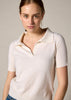 Sonya Hopkins Sydney 100% cashmere polo knit in winter white