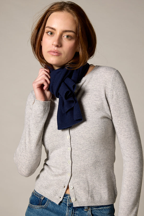 Sonya Hopkins 100% pure cashmere featherlight cashmere scarf in navy blue