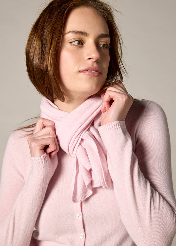 Sonya Hopkins 100% pure cashmere featherlight cashmere scarf in ballet pink