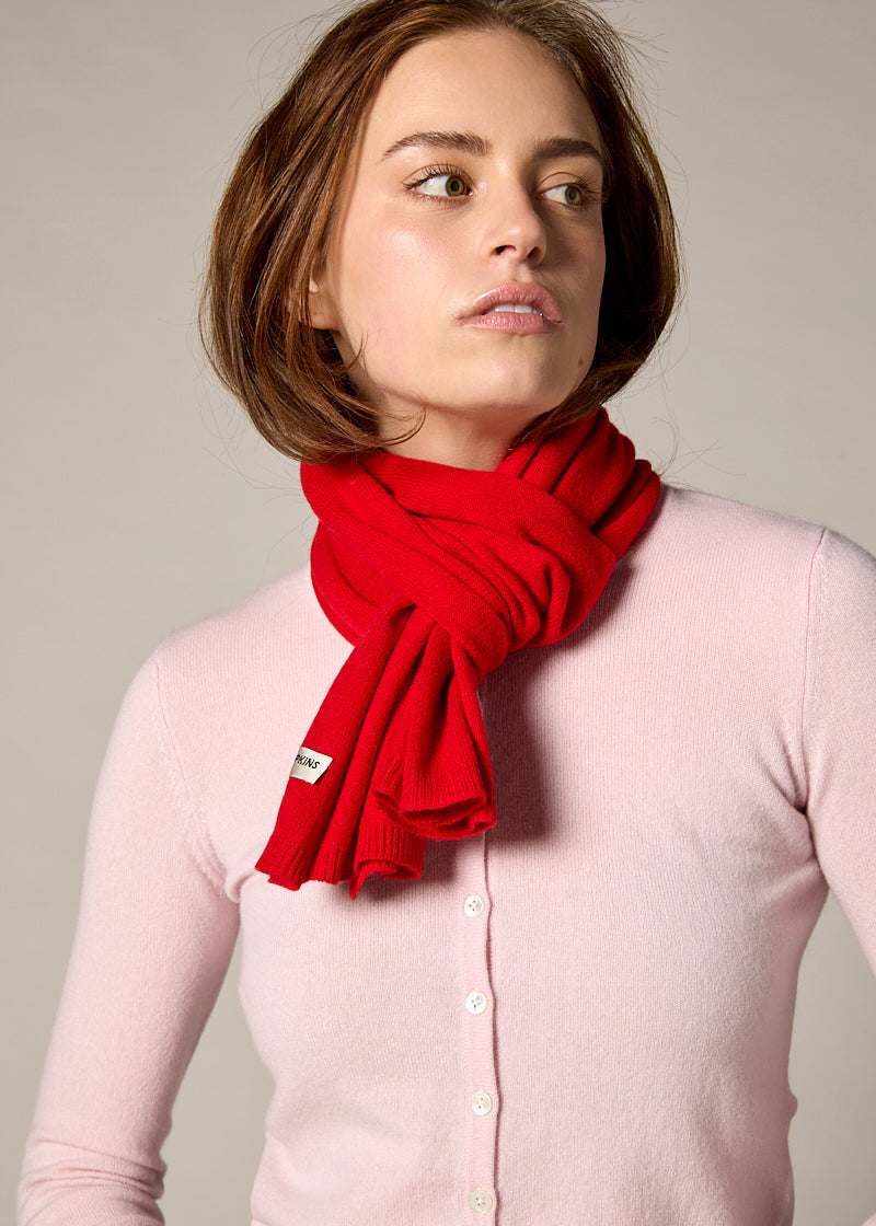 Sonya Hopkins 100% pure cashmere scarf in red