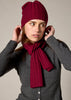 Sonya Hopkins pure cashmere rib beanie in burgundy