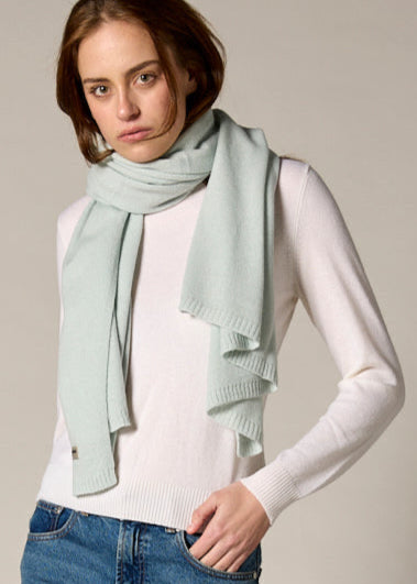 Sonya Hopkins Sydney 100% pure cashmere scarf in pale eau de nil