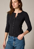 Sonya Hopkins 55% silk 45% cashmere crew cardigan in dark charcoal