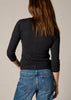 Sonya Hopkins 55% silk 45% cashmere crew cardigan in dark charcoal