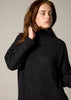 Sonya Hopkins 100% cashmere oversized knit turtleneck in dark charcoal grey