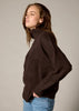 Sonya Hopkins 100% cashmere oversized knit turtleneck in chocolate marle brown