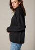 Sonya Hopkins 100% cashmere oversized knit turtleneck in dark charcoal grey