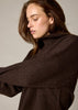 Sonya Hopkins 100% cashmere oversized knit turtleneck in chocolate marle brown