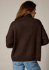 Sonya Hopkins 100% cashmere oversized knit turtleneck in chocolate marle brown