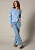 Sonya Hopkins 100% cashmere v neck in stonewash blue