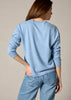 Sonya Hopkins 100% cashmere v neck in stonewash blue