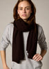 Sonya Hopkins 100% pure cashmere scarf in dark chocolate brown