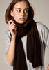 Sonya Hopkins 100% pure cashmere scarf in dark chocolate brown