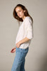 Sonya Hopkins 100% cashmere v neck in winter white