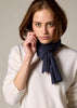 Sonya Hopkins 100% pure cashmere rib scarf in ocean blue