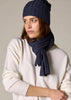 Sonya Hopkins pure cashmere rib beanie in ocean blue