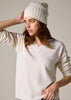 Sonya Hopkins pure cashmere rib beanie in winter white