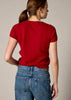 Sonya Hopkins 100% cashmere tiny t-shirt in garnet red